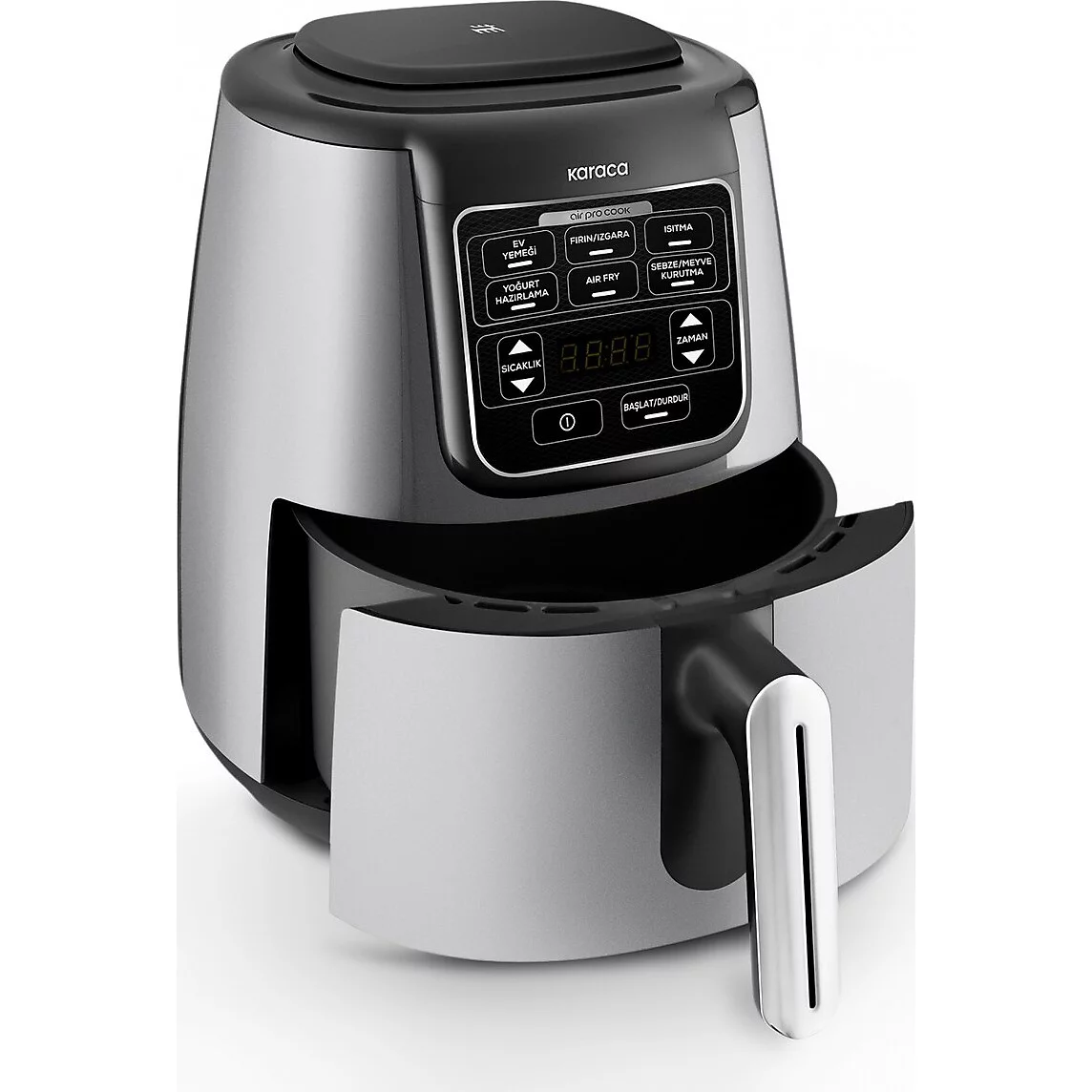 Karaca Air Pro Cook XL 2in1 Airfryer 4 lt Konuşan Yağsız Cool Gray Fritöz