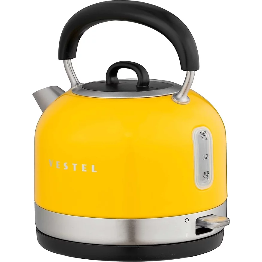 Vestel Retro Sarı 2200 W 1.7 lt Çelik Kettle