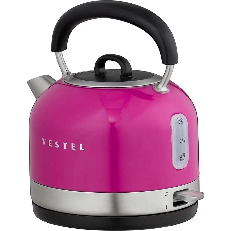 Vestel Retro Pembe 2200 W 1.7 lt Çelik Kettle