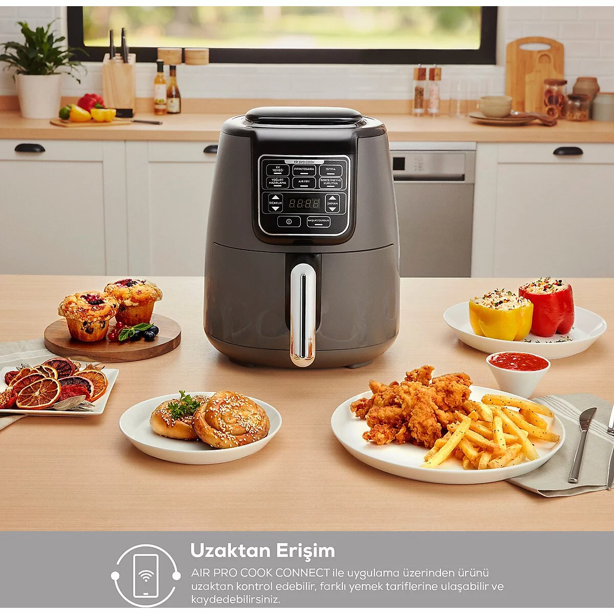 Karaca Connect Air Pro Cook XL 2in1 Airfryer 4 lt Yağsız Fritöz