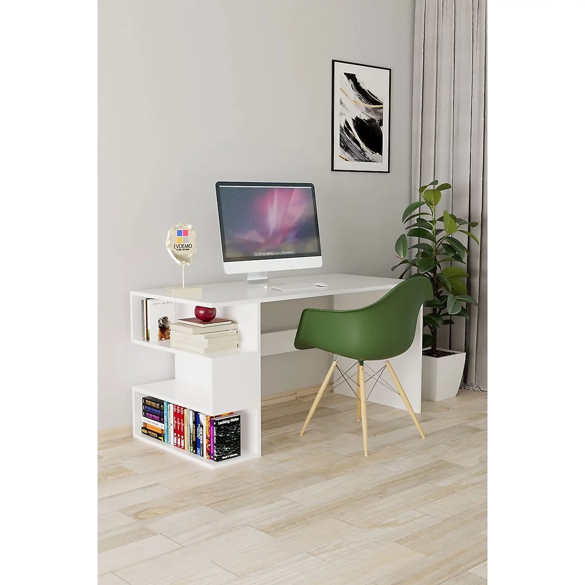 Evdemo Leo 50x120 cm Kitaplıklı Çalışma Masası