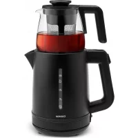 Ürün: Karaca Tea Grande XL Shiny Black 1700 W Cam Demlikli Çay Makinesi