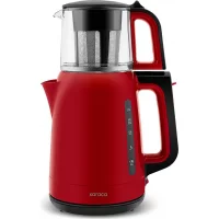 Karaca Mega Tea 1501 Cherry Red 1500 W Cam Demlikli Çay Makinesi